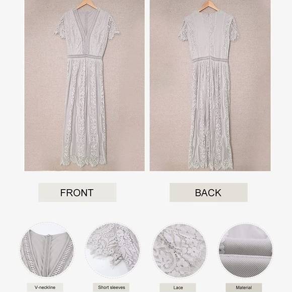 Grey Boho Maxi Dress - Picture 2 of 5